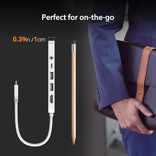 j5create USB-C Mini Hub - 4K HDMI, 2 x USB 3.1 5Gbps, microSD & SD Card Reader, 3.5mm Audio Jack, 60W PD Pass-Through Charging (JCD373)