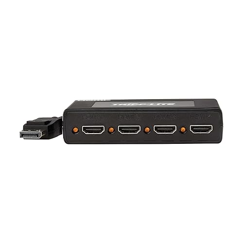 Tripp Lite DisplayPort to HDMI Adatper, 4 Monitor Display Splitter, 4K@60Hz, DP to 4X HDMI - Extend, Mirror, & Video Wall - DisplayPort MST 4-Port Hub, Plug-and-Play, 3-Year Warranty (B156-004-HD-V3)