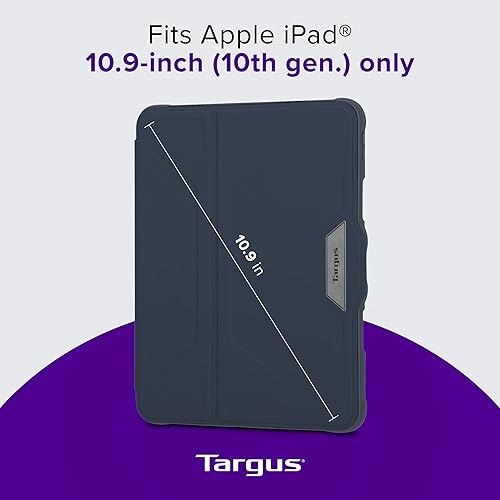 Targus Pro-Tek iPad 10th Generation Case 2022 10.9 Inch Magnetic Military Grade Drop Protection Cover, Models A2696 A2757 A2777, Blue (THZ93402GL)