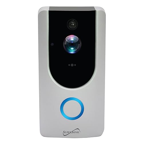 Supersonic SC-5000VD Smart WiFi Doorbell Camera, with 1080P HD Video Recording, Voice Call Intercom, Infrared Night Vision, Remote Monitor, Intercom, Trigger, Built-in SD Card, No Wire Connection
