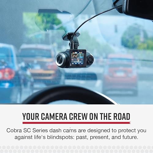 COBRA Smart Dash Cam with Interior Cam (SC 201) - Full HD 1080P Resolution, Built-in WiFi & GPS, 16GB SD Card, 2 Display, Shared Alerts, Incident Reports, Emergency MayDay, Drive Smarter App SC201 Front and Cabin View Dash Cam