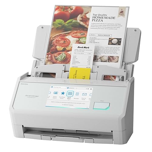 ScanSnap iX2500 Wireless or USB High-Speed Cloud Enabled Document, Photo & Receipt Scanner with Large Touchscreen and 100 Page Auto Document Feeder for Mac or PC, White ScanSnap iX2500 White