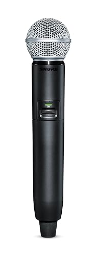 Shure GLXD2+/SM58 Handheld Wireless Transmitter with SM58 Vocal Mic Capsule and SB904 Battery (12-Hour Life) - for use with GLX-D+ Dual Band Wireless Microphone Systems (Receiver Sold Separately) SM58 Dual Band