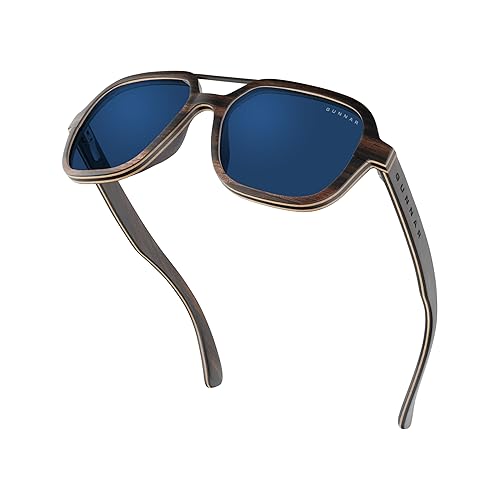 Gunnar Unisex's Humboldt Aviator Blue Light Blocking Glasses, Ebony, 54mm