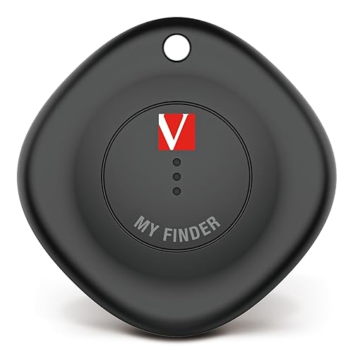 Verbatim My Finder Bluetooth Tracker Item Finder Compatible with Apple Find My (iOS Only) Water Resistant and Dustproof 1pk – Black 1 Pack