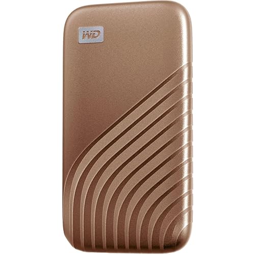 Western Digital 2TB My Passport SSD Portable External Solid State Drive, Gold, Sturdy and Blazing Fast, Password Protection with Hardware Encryption - WDBAGF0020BGD-WESN 2TB Gold