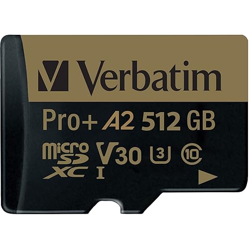VERBATIM 512GB Pro Plus 666X microSDXC Memory Card with Adapter, UHS-I V30 U3 Class 10 with A2 Rating (70393) 512GB – A2 Rating