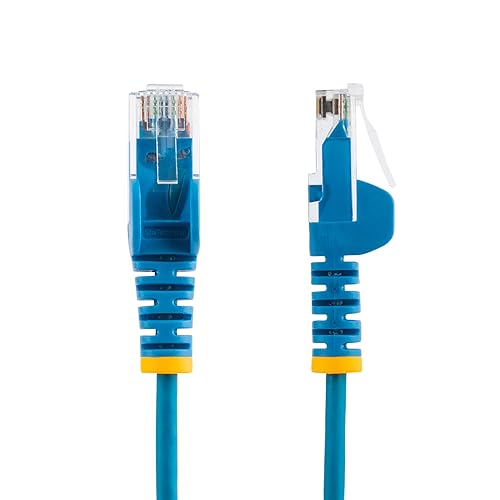 StarTech.com 20ft Blue Slim CAT6 Ethernet Cable, Snagless RJ45, LSZH, 28AWG Pure Bare Copper, Slim Network Patch Cable/Cord