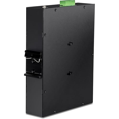 TRENDnet 10-Port Industrial Gigabit PoE+ Switch, Extreme Temperature Range -20° – 65°C (-4° – 149°F), DIN Rail Switch, 50-55V DC, 8 x Gigabit PoE+ Ports, 2 x Gigabit SFP Slots, TI-PGM102, Black