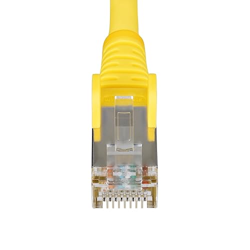 StarTech.com 6in Yellow CAT6a Ethernet Cable, Snagless RJ45, 10GbE, 100W PoE++, S/FTP, 500MHz, 27AWG Pure Bare Copper, LSZH