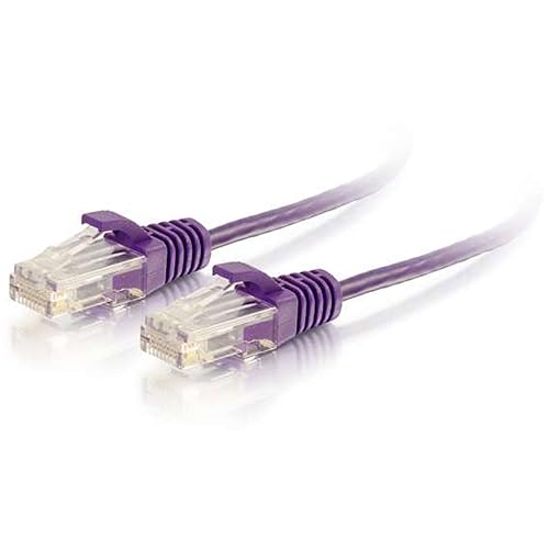 C2G 01184 Cat6 Snagless Unshielded (UTP) Slim Ethernet Network Patch Cable, Purple (10 Feet) 10'