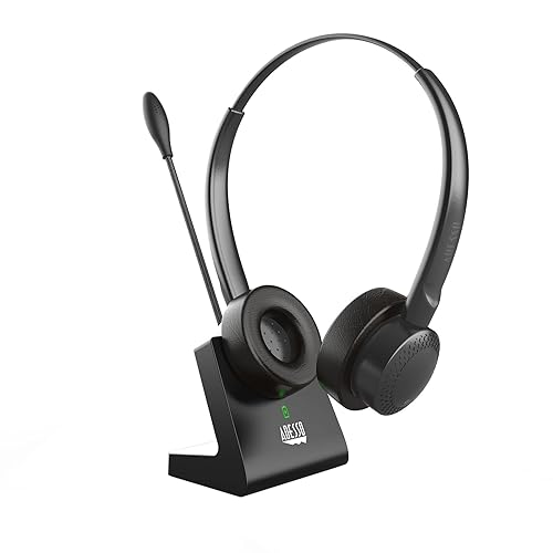 ADESSO Xtream P400 Wireless Multimedia Headset with Charging Dock - Bluetooth 5.0, 14Hrs Talk & Listen Time