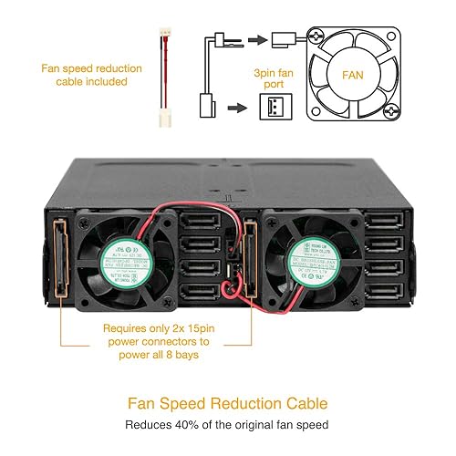 ICY DOCK MB998SK-B 8 Bay 2.5 SATA HDD & SSD Backplane Cage with Locking Trays