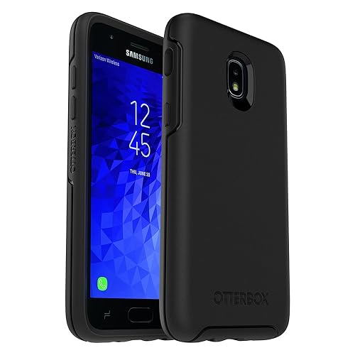 OtterBox Symmetry Series Case for Samsung Galaxy J3/J3 (2018)/J3 V 3rd gen/J3 3rd gen/Amp Prime 3/J3 Star - Retail Packaging - Black