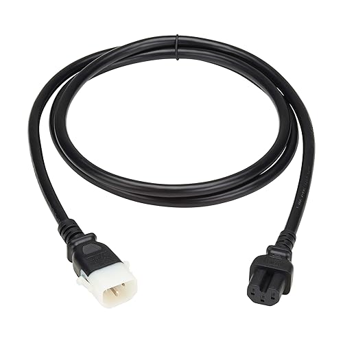 Tripp Lite Series PDU Power Cord C15 to P-Lock C14 Heavy-Duty 15A 250V 14AWG 6ft Black 6 Pack (P018-E06-6)