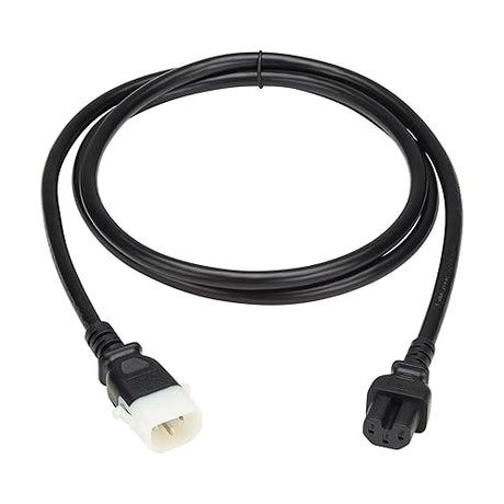 Tripp Lite Series PDU Power Cord C15 to P-Lock C14 Heavy-Duty 15A 250V 14AWG 6ft Black 6 Pack (P018-E06-6)