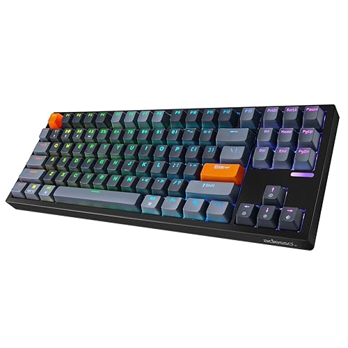 Adesso EasyTouch 1100 Compact Mechanical RGB Keyboard, Wired/Wireless/Bluetooth, QMK/VIA, Multi-OS, Hot-Swappable, Gasket Mount, Red Switches, Copilot AI Hotkey