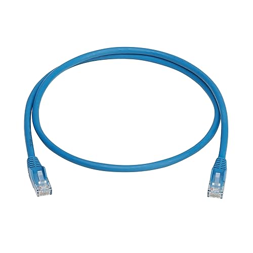 Tripp Lite Cat6 RJ45 PoE Gigabit Ethernet Cable, 3.3 Feet / 1 Meter, Flame-Resistant LSZH Jacket, Blue, Snagless, Power Over Ethernet, Male-to-Male, Patch LAN Cord, (N201L-01M-BL)