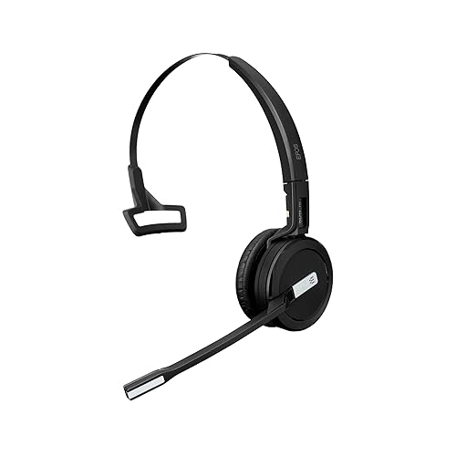 Sennheiser SDW 5015 (506592) Single-Sided Wireless DECT Super Wideband Headset for Desk Phone & Softphone/PC Connection Dual Microphone Ultra Noise-Canceling, Black Desk/PC/Softphone Connection