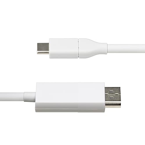 StarTech.com 6ft (2m) USB-C to DisplayPort 1.2 Cable, Bidirectional, 4K 60Hz, Thunderbolt/USB Type-C Adapter Cable, White