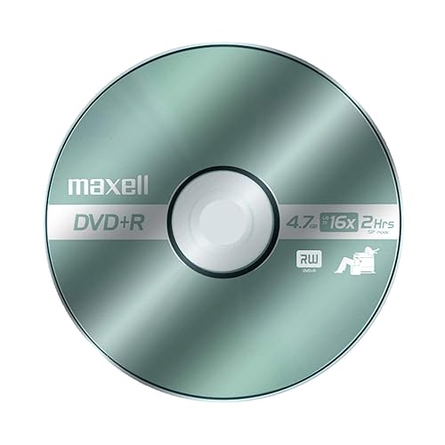 Maxell DVD+R Discs, 4.7GB, 16x, Spindle, Silver