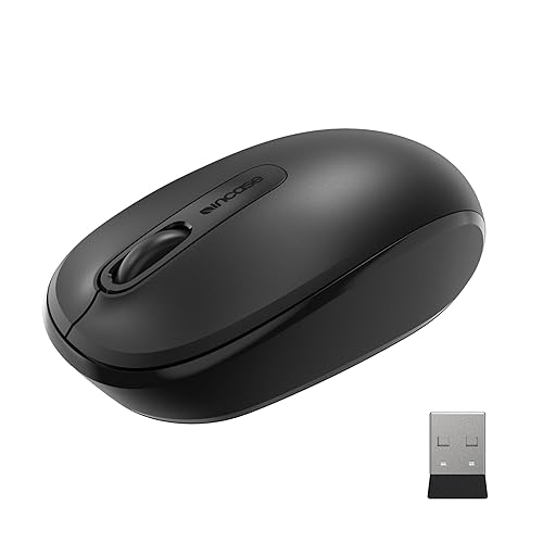 Incase Wireless Mobile Mouse 1850 – Designed by Microsoft – Compact, Comfortable, Right/Left Hand Use, 6-Month Battery Life, Nano Transceiver, Works with Mac/Windows 8/10/11 (Black)
