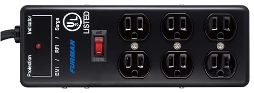Furman SS6B 6 Plug Surge Protector, black