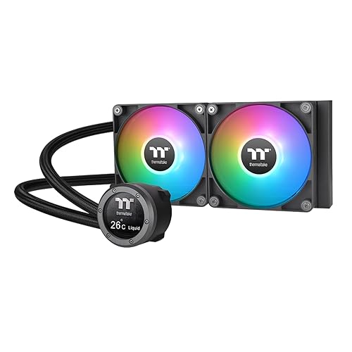 Thermaltake TH240 V2 Ultra ARGB Sync/AlO Liquid Cooler/ARGB Fan 120 * 2/PWM 500~1500rpm/Water Block 2.1 LCD/Black, CL-W383-PL12SW-A LCD 240mm Black