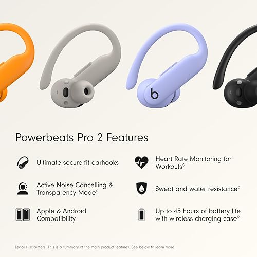 Beats Powerbeats Pro 2 Wireless Bluetooth Earbuds - Noise Cancelling, Heart Rate Monitor, IPX4, Up to 45H Battery & Charging Case, Works with Apple & Android - Hyper Purple Hyper Purple Powerbeats Pro 2