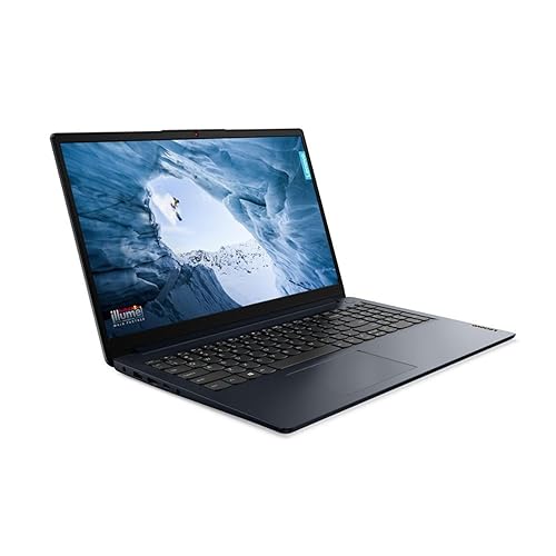 Lenovo IdeaPad 1 15.6 FHD Touchscreen (1920 x 108) Laptop, Intel Core i5-1235U, 8 GB RAM, 512 GB SSD, Windows 11 in S Mode, Wi-Fi, Abyss Blue, 82QD00HMUS