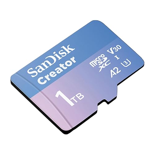 1TB SanDisk Creator microSD UHS-I Card with SD Adapter - Up to 190MB/s, 4K, 5.3K, Micro SD Card - SDSQXAV-1T00-GN6MS microSD Card 1TB