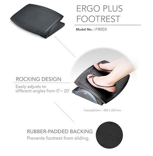 AIDATA Ergo Plus Desk Foot Rest - Ergonomic Office Footrest with Adjustable Angle Positions