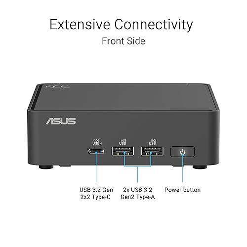 ASUS NUC 15 Pro Slim Full System Mini PC with Intel Series 2 Core 7 240H, 16GB DDR5 RAM, 1TB PCIe G4x4 NVMe SSD, Thunderbolt™ 4, Wi-Fi 7 & Bluetooth 5.4, Toolless Chassis Access, VESA Mount Included NUC 15 Pro|Core 7 Slim|16GB RAM|1TB SSD