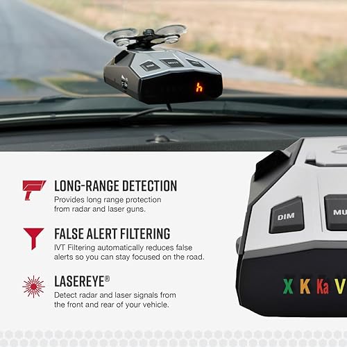 Cobra RAD 350 Laser Radar Detector - Long Range, False Alert Filter, OLED Display, Black
