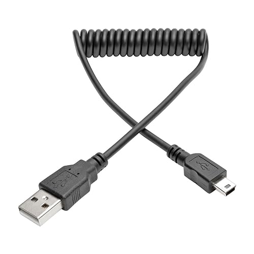 Tripp Lite U030-006-COIL 6' Hi-Speed USB 2.0-USB Mini-B Cable (M/M), Coiled, USB Type-A-Mini-B 6 ft. Coiled