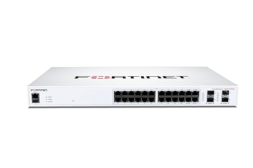 FORTINET FortiSwitch 124F-POE - FS-124F-POE, L2+ Managed POE Switch with 24GE + 4SFP+, 24port POE. Rack Mountable