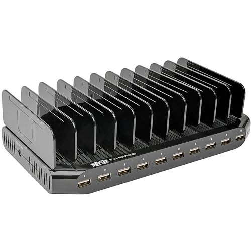10-Port USB Charging Station with Adjustable Storage, 12V 8A (96W) USB Charger O