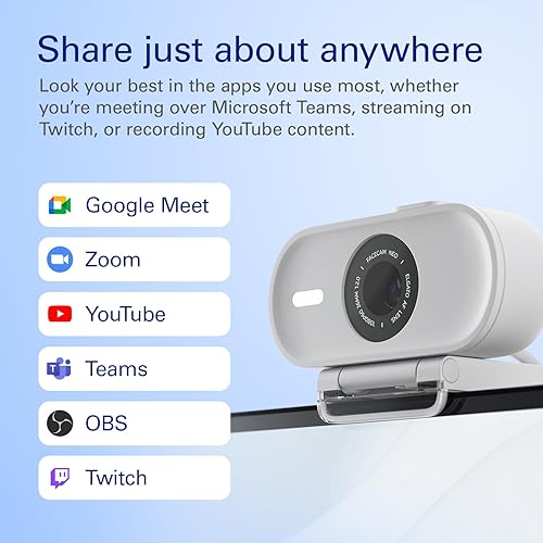 Elgato Facecam Neo – Full HD Webcam with Easy-Slide Privacy Shutter, Light Correction, For Video Calls, Streaming, Teams/Zoom/Slack/OBS/Twitch/Youtube, and more – USB-C/Plug & Play on PC/Laptop/Mac