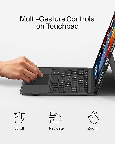 Belkin Everyday Keyboard Case w/Cradle, Backlit Bluetooth Keyboard, Multi-Gesture Controls, Magnetic Apple Pencil Storage Compatibility, & Multimedia Keys for iPad Air 10.9 & iPad Pro 11 - Black
