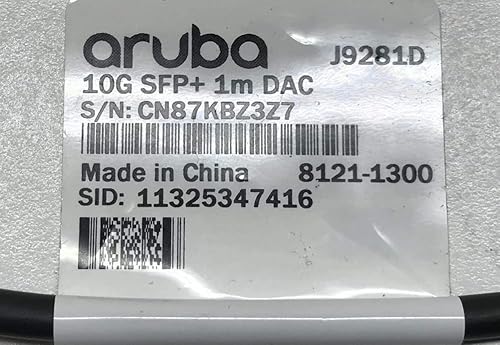 HP Aruba 10G SFP+ to SFP+ 1m DAC Cable