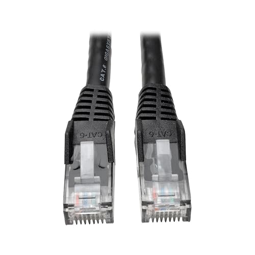 Tripp Lite N201-002-BK 2 Feet Cat6 Gigabit Snagless Patch Cable RJ45M/M (Black) 2-ft. Black