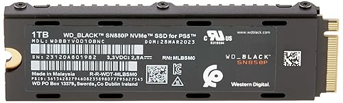 WD_BLACK 1TB SN850P NVMe M.2 SSD Officially Licensed Storage Expansion for PS5 Consoles, up to 7300MB/s, with heatsink - WDBBYV0010BNC-WRSN 1TB NEW - Up to 7,300MB/s