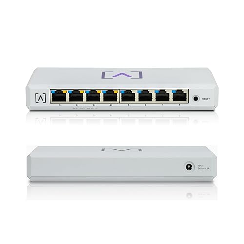 Alta Labs S8-POE 8-Port Cloud-Managed Switch with 4 PoE+ Ports | 60W PoE Budget | Desktop or Wall Mount