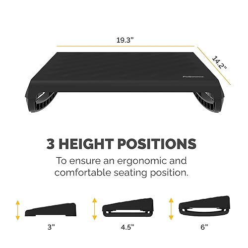 Fellowes Breyta Ergonomic Adjustable Foot Rest Black Modern Black