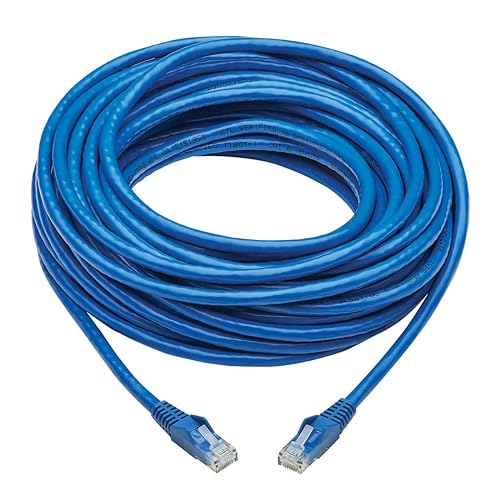 Tripp Lite Cat6 Patch Cable UTP Snagless w/PoE CMR-LP Blue RJ45 M/M 50ft (N201P-050-BL)