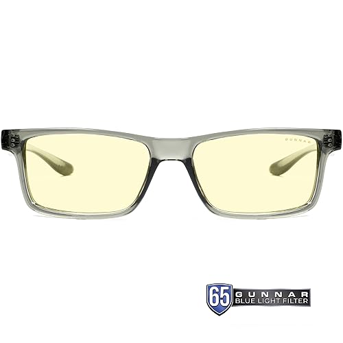 Gunnar - Blue Light Reading Glasses - Blocks 65% Blue Light - Vertex +1.0 Power Gray Crystal, Amber Tint