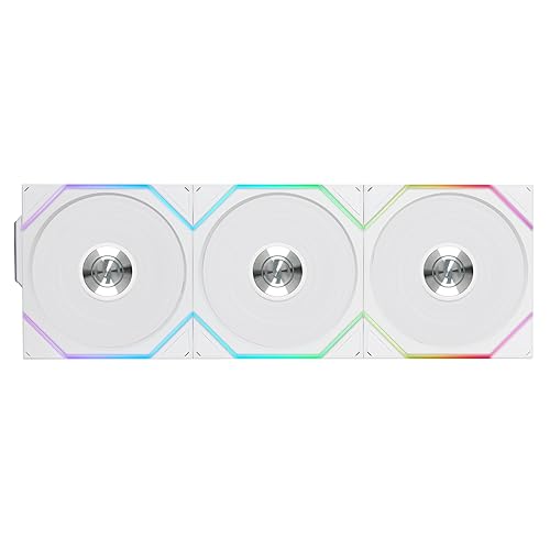 Lian Li UNI Fan TL 120 Wireless - Triple Pack - 2.4 GHz Wireless Controller Included - Daisy Chain & Infinity Mirror Design - Controller Required - White (12TL1W3W) 120 Triple White