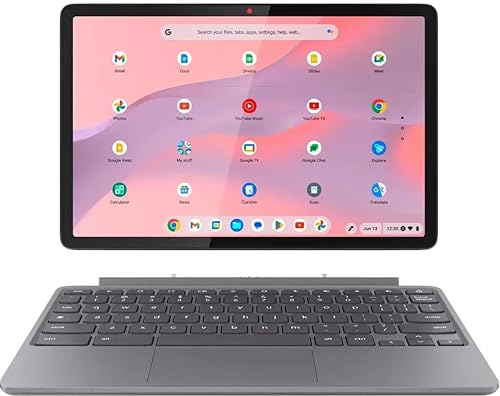 Lenovo - Duet 11 Chromebook - 11 2K LCD Touchscreen 2-in-1 Tablet - MediaTek Kompanio 838-4GB RAM - 128GB - eMMC with Keyboard - Luna Gray