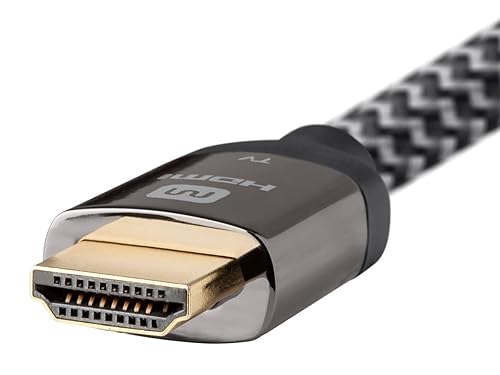 Monoprice Active High Speed HDMI Cable - 30 feet - Gray, 4K @ 60Hz 18Gbps 26AWG YUV 4:2:0 CL3 - Luxe Series 30ft Cable
