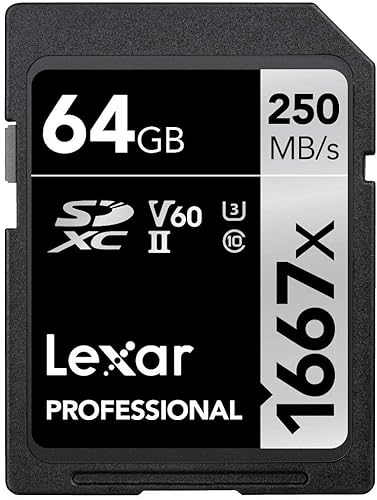 Lexar Professional 1667X 64GB + 1066X 64GB SDXC UHS-II/U3 Memory Cards Bundle 64GB Cards + Card Silver Series